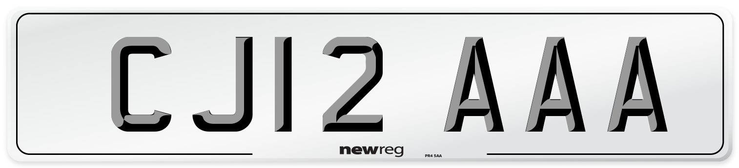 CJ12 AAA Number Plate from New Reg